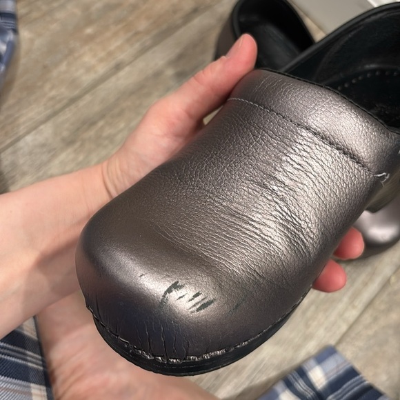 Lands’ End Leather Slip On Clogs Black Size 6D - Picture 8 of 9